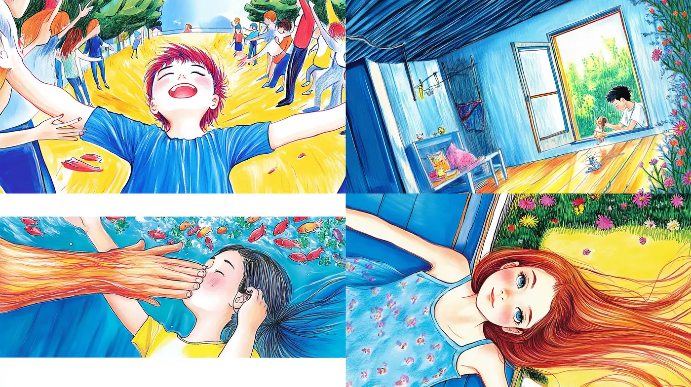 Luminous Serenity in Expressive Anime-Inspired Illustrations - Midjourney sref style
