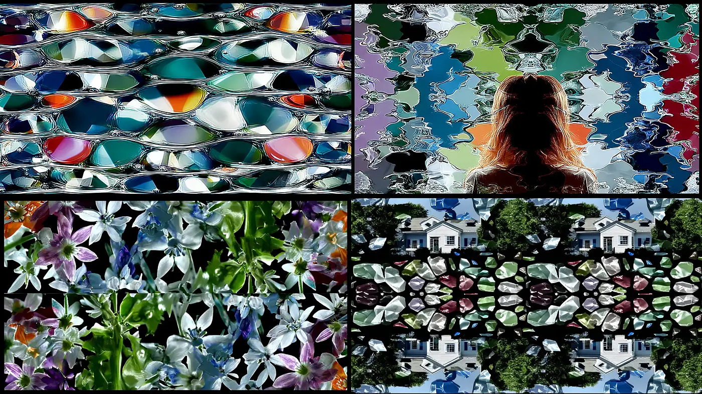 Dynamic and Reflective Visual Textures with Vivid Imagery - Midjourney sref style
