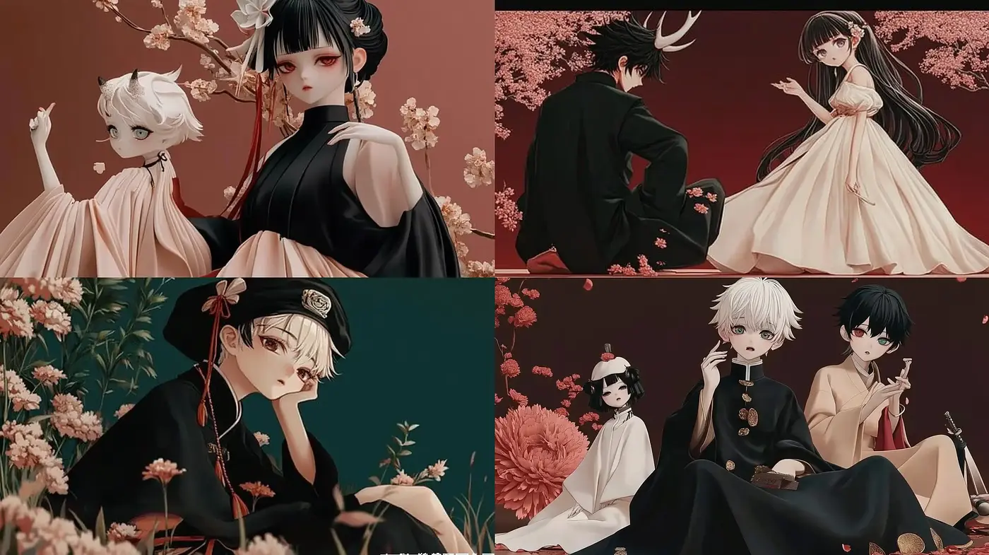 Ephemeral Blossom Elegance: A Contemporary Fusion of Anime and Ukiyo-e - Midjourney sref style