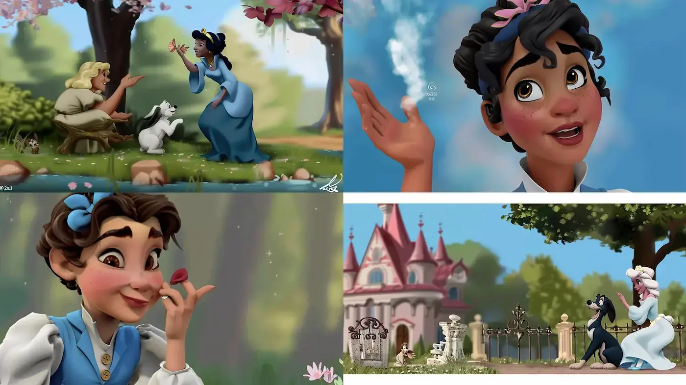 Charming and Whimsical Disney-Inspired Animation Style with Rich Textures - Midjourney sref style