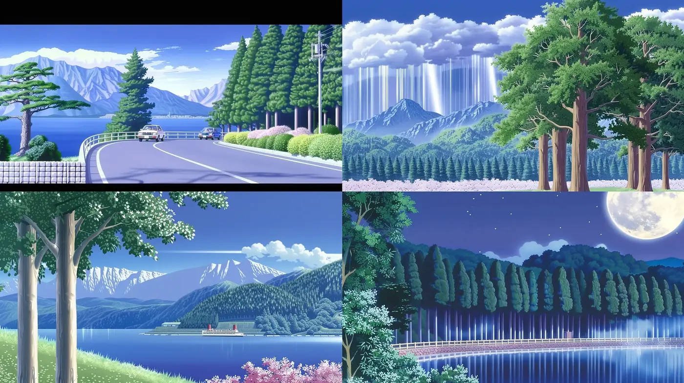 Harmonious Serenity in Idyllic Landscapes: A Consistent Cross-Image Aesthetic - Midjourney sref style