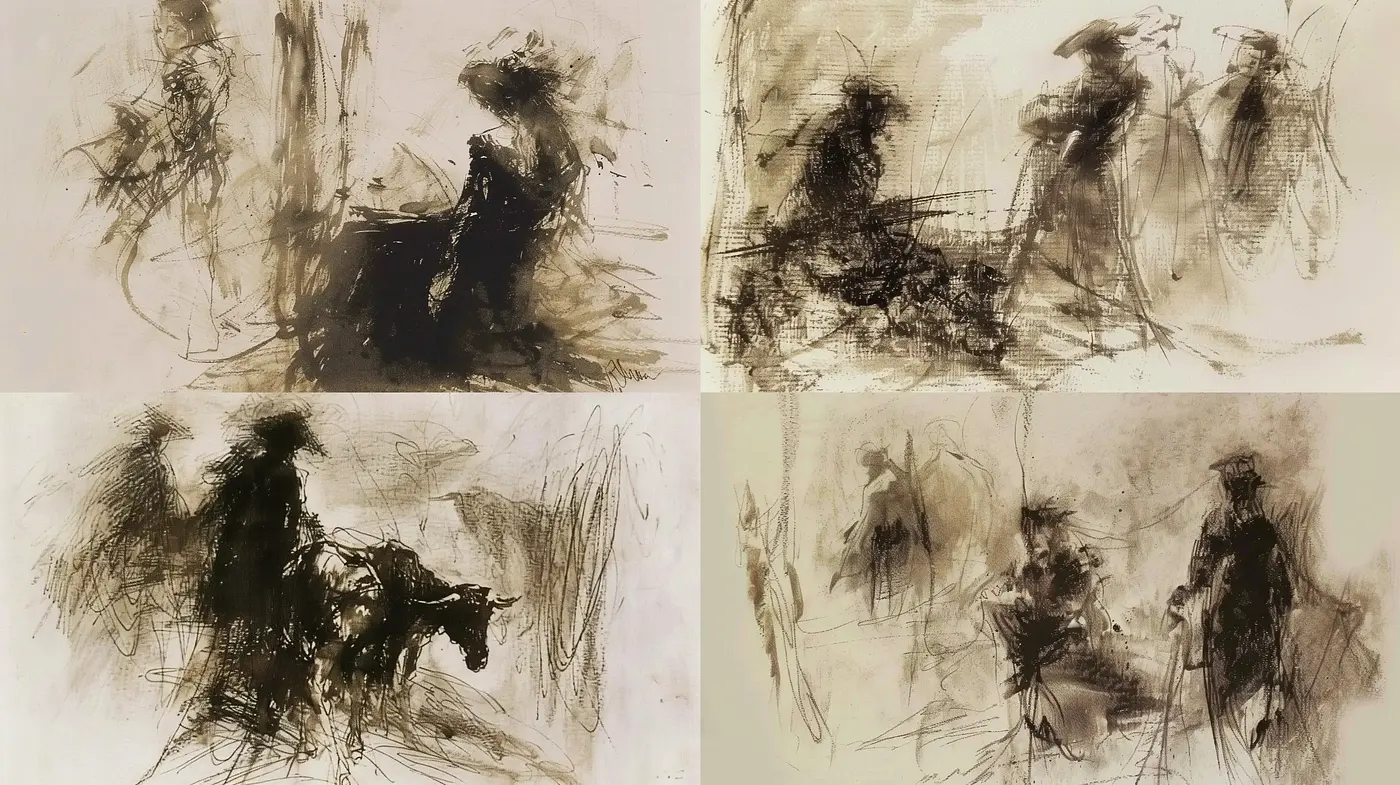 Ethereal Monochrome Whispers in Abstract Expressionism - Midjourney sref style