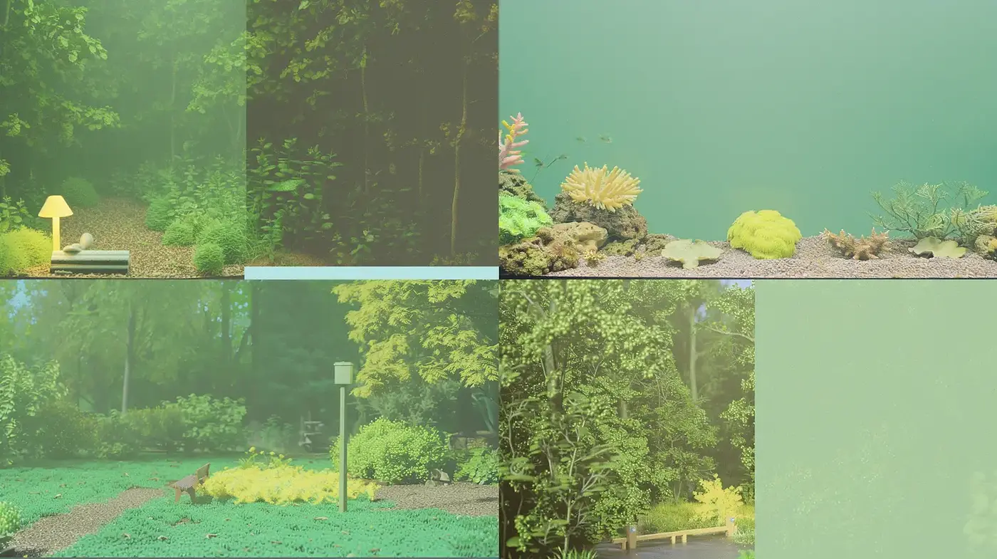 Lush Natural Environments with Consistent Color and Composition - Midjourney sref style