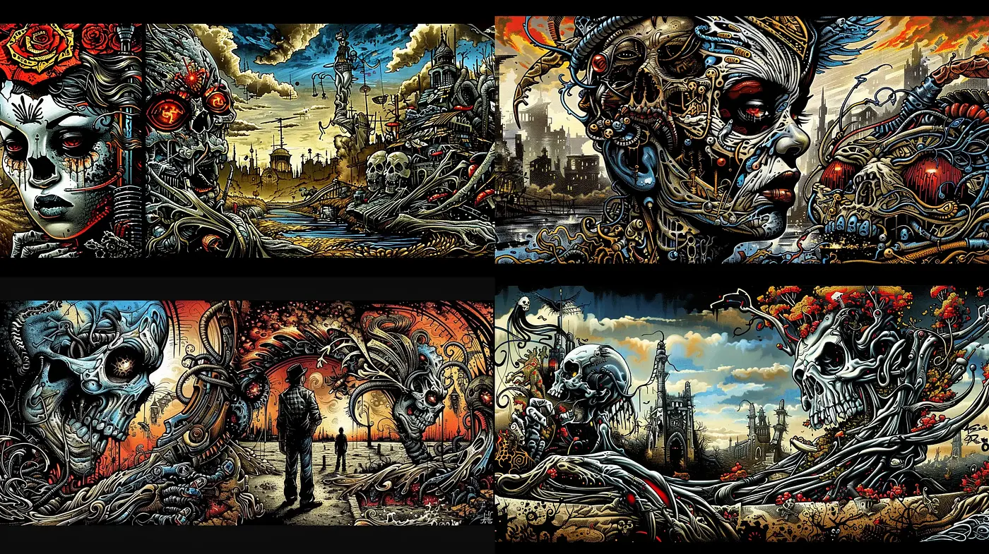 Surreal Gothic Fusion with Baroque Influences - Midjourney sref style