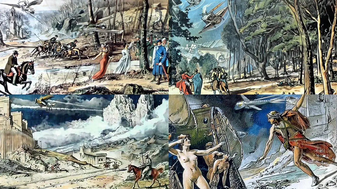 Ethereal Romanticism in Vintage Hued Panoramas - Midjourney sref style