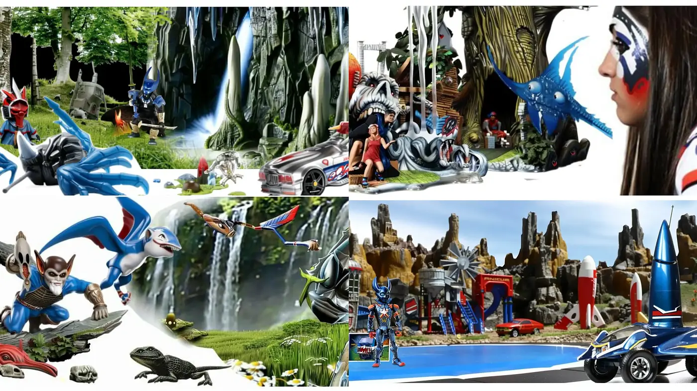 Futuristic Fantasy Fusion with Vibrant Environments and Dynamic Characters - Midjourney sref style