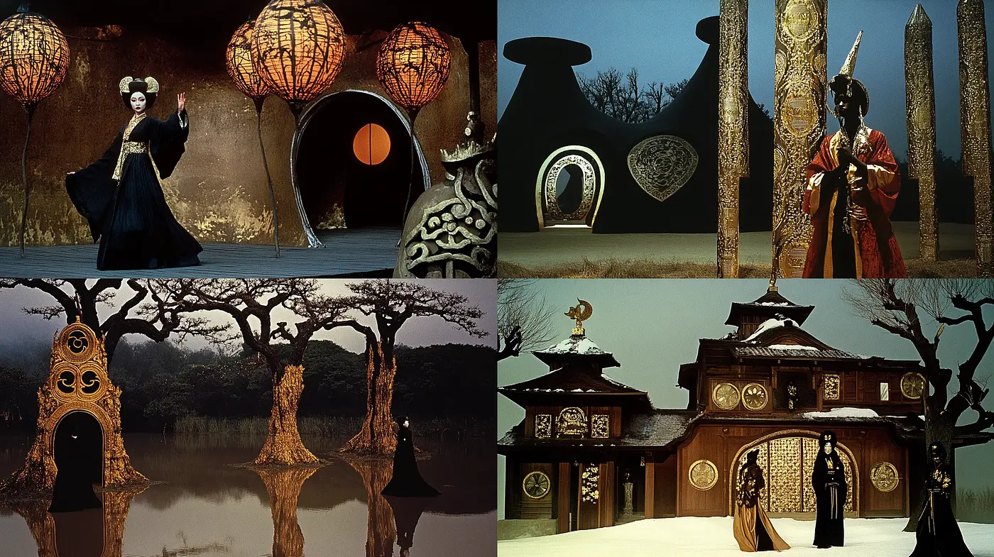 Ethereal Nocturne Visions with Japanese Motifs - Midjourney sref style