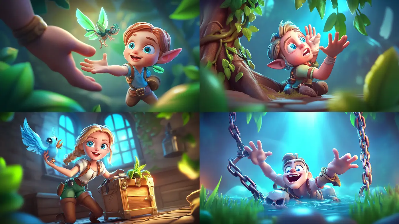 Enchanted Forest Fables: A Vivid and Whimsical Animation Style - Midjourney sref style