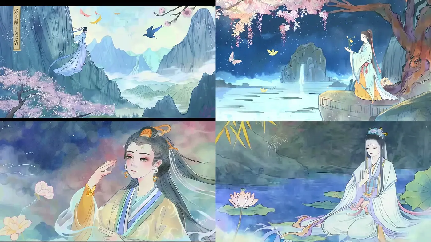 Ethereal Elegance in Far Eastern Illustration - Midjourney sref style