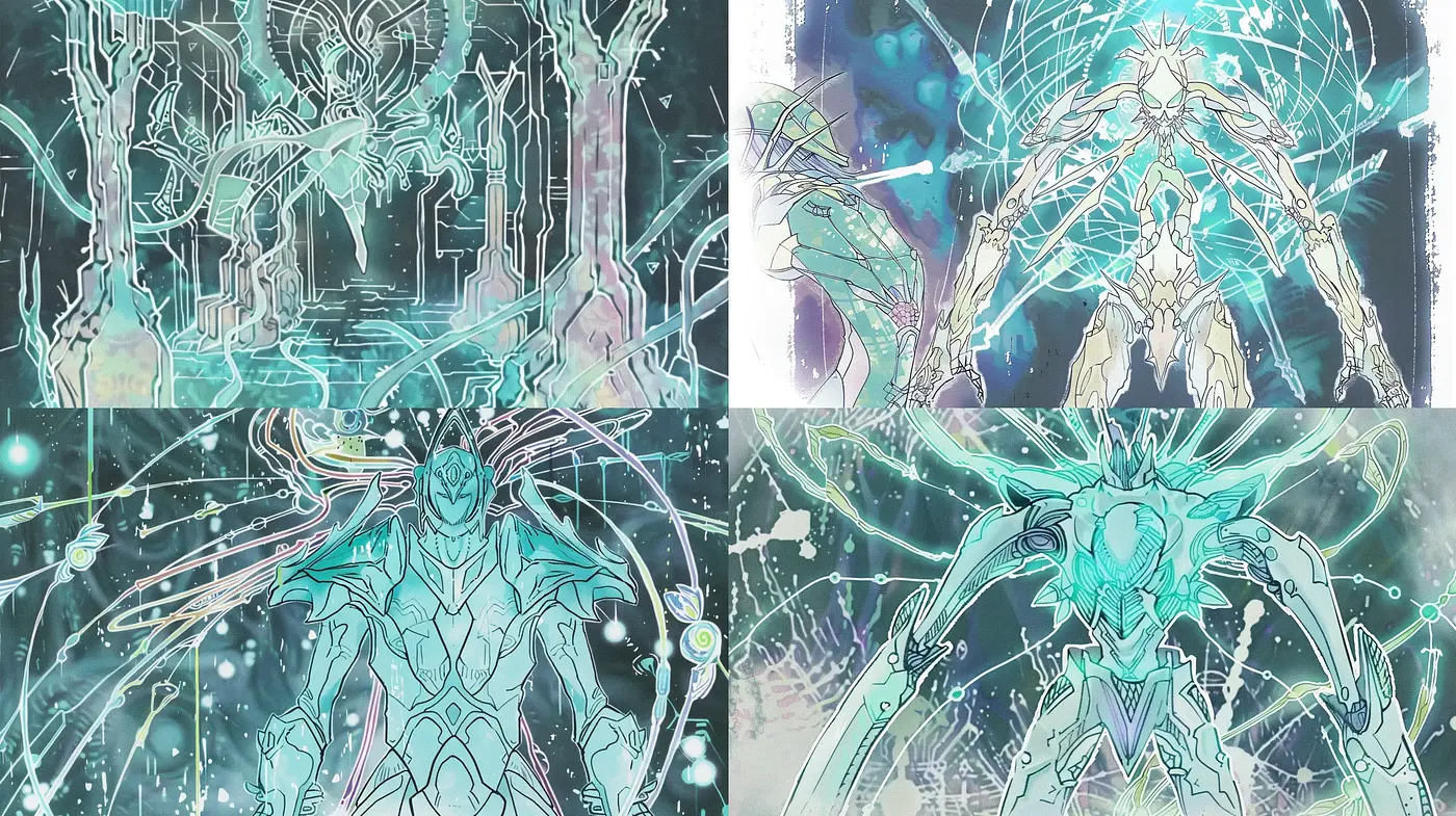 Ethereal Cybernetic Dreamscape Artistry - Midjourney sref style
