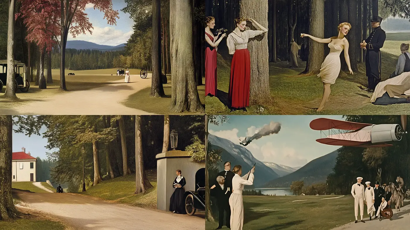 Tranquil and Timeless Pastoral Visions with a Subdued Palette - Midjourney sref style