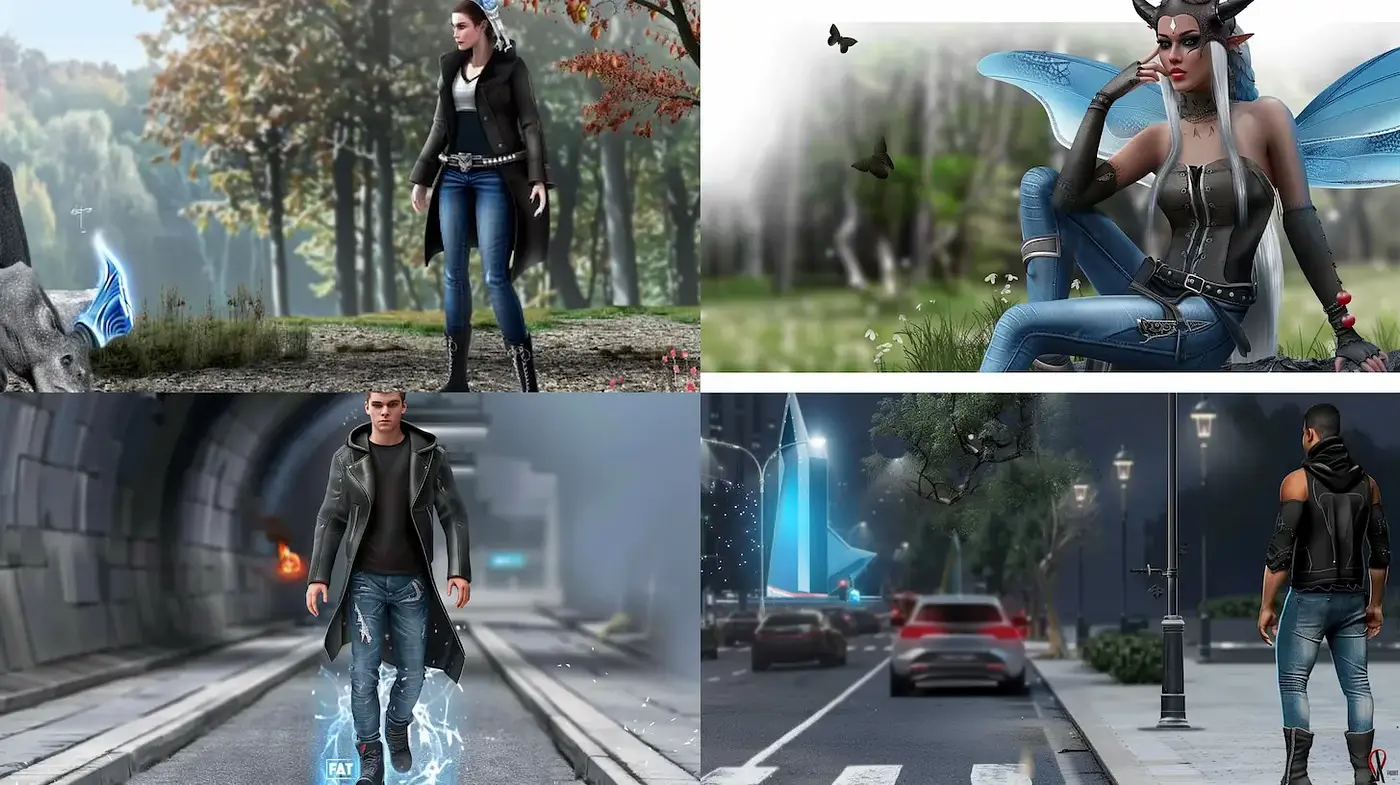 Stylized Urban Fantasy with Whimsical Elements and Realistic Textures - Midjourney sref style