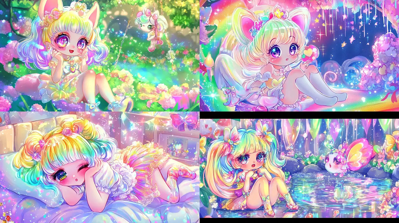 Radiant Fantasia: Luminous Anime-Inspired Dreamscape - Midjourney sref style