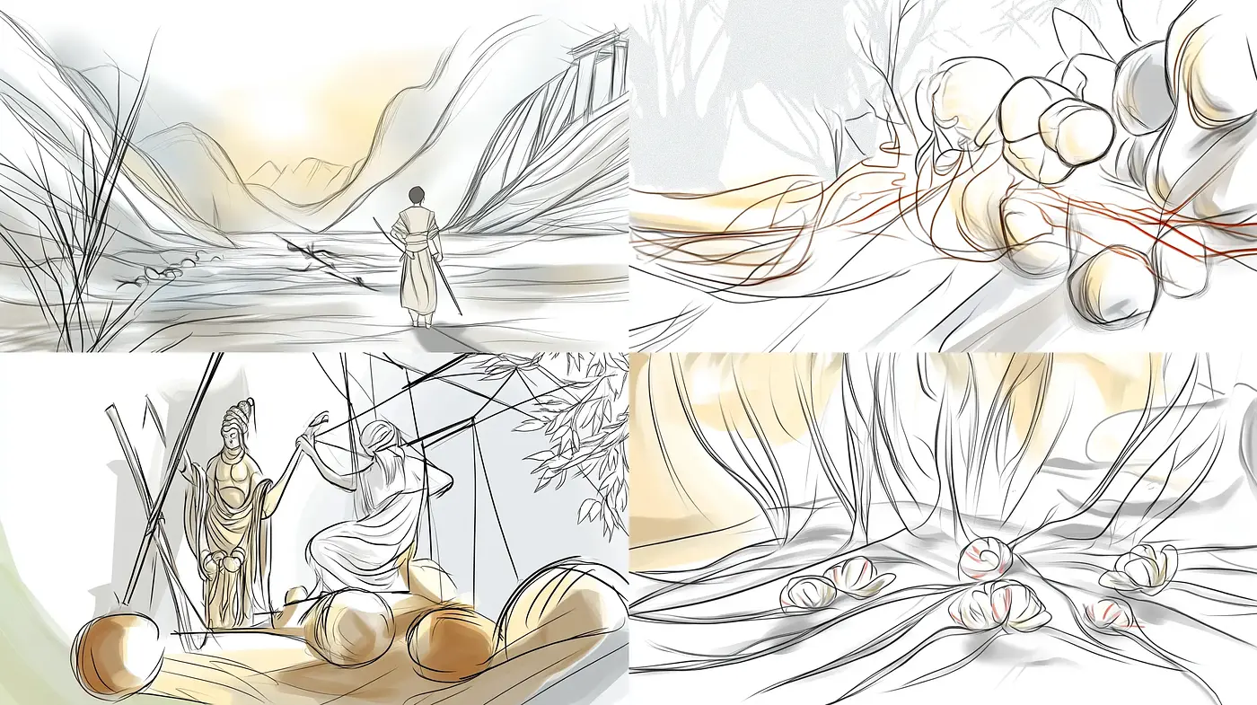 Ethereal Sketches: A Dreamlike Fusion of Pencil and Pastel - Midjourney sref style