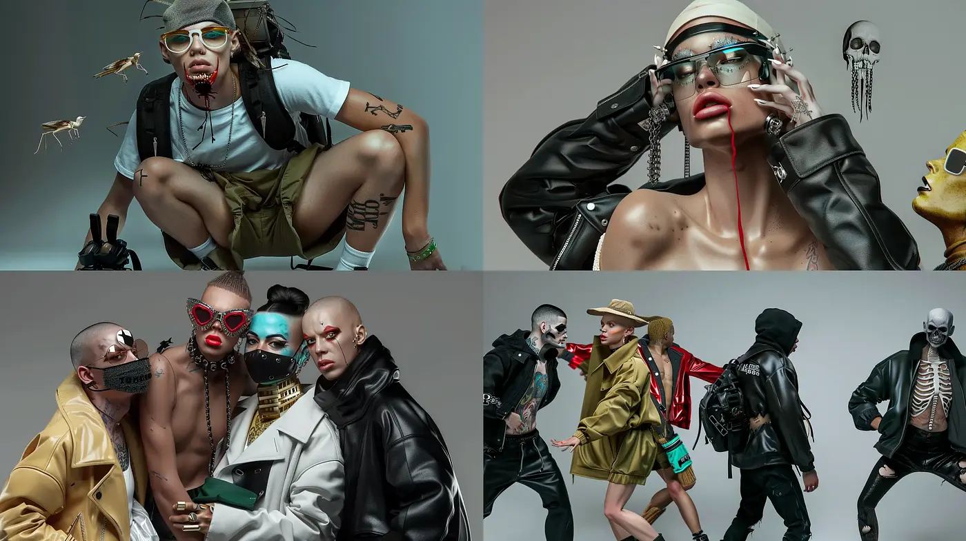 Futuristic Urban Chic with a Surreal Twist - Midjourney sref style