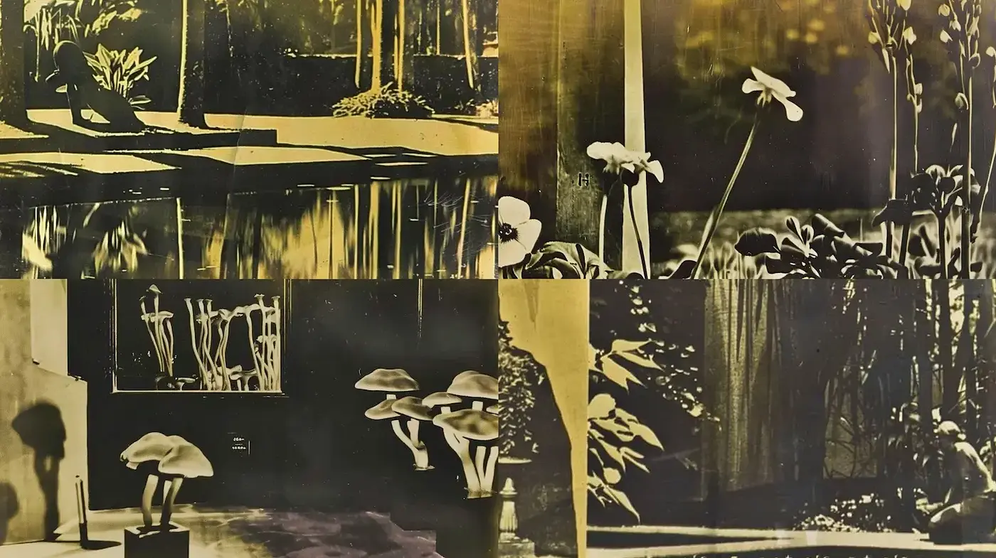 Surrealist Botanical Studies with a Vintage Aesthetic - Midjourney sref style