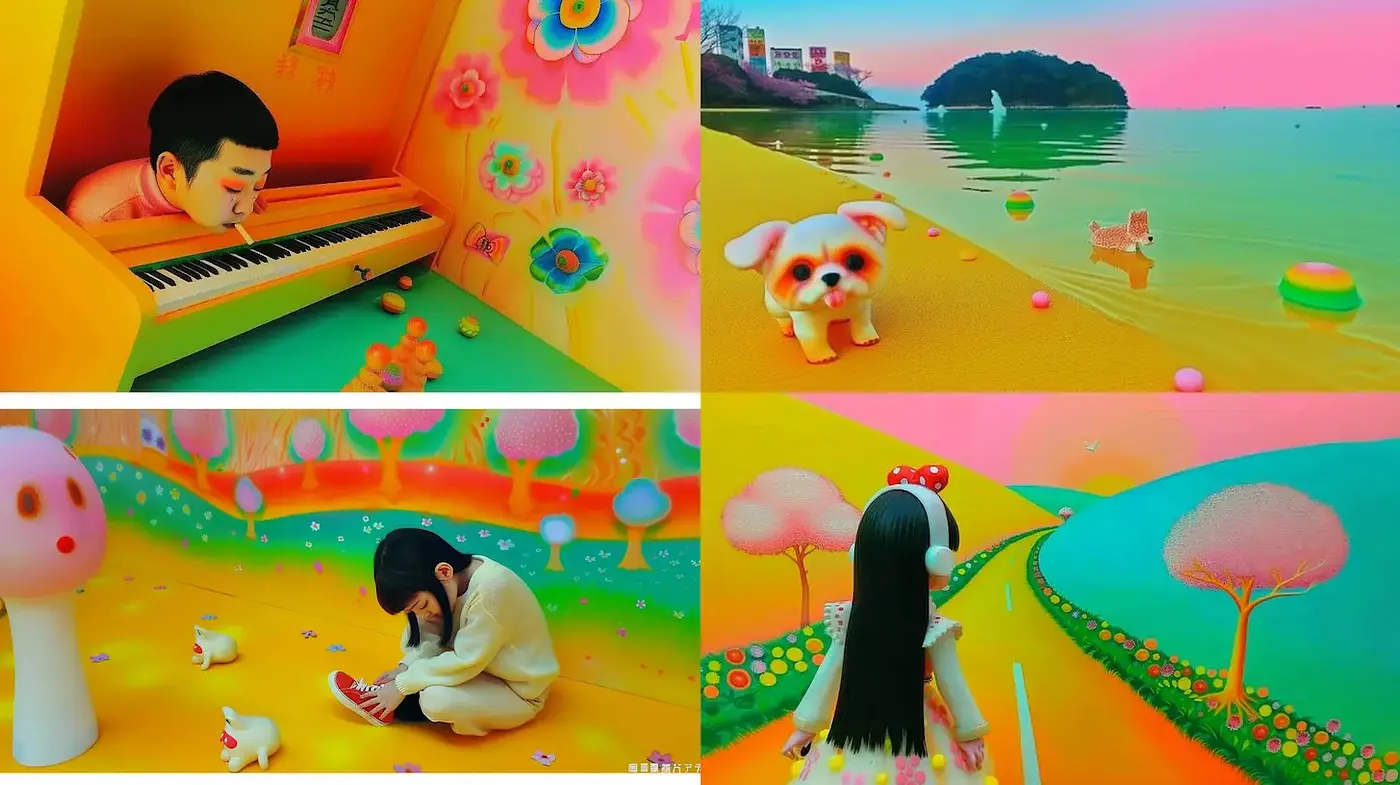 Vibrant and Whimsical Surrealism Infused with Childlike Curiosity - Midjourney sref style
