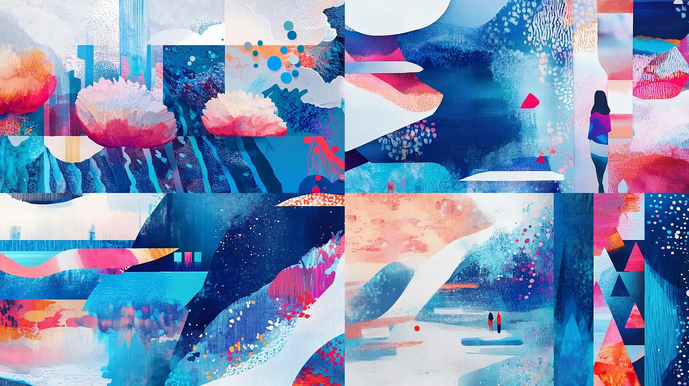 Dreamlike Synthesis of Geometric and Organic Textures - Midjourney sref style