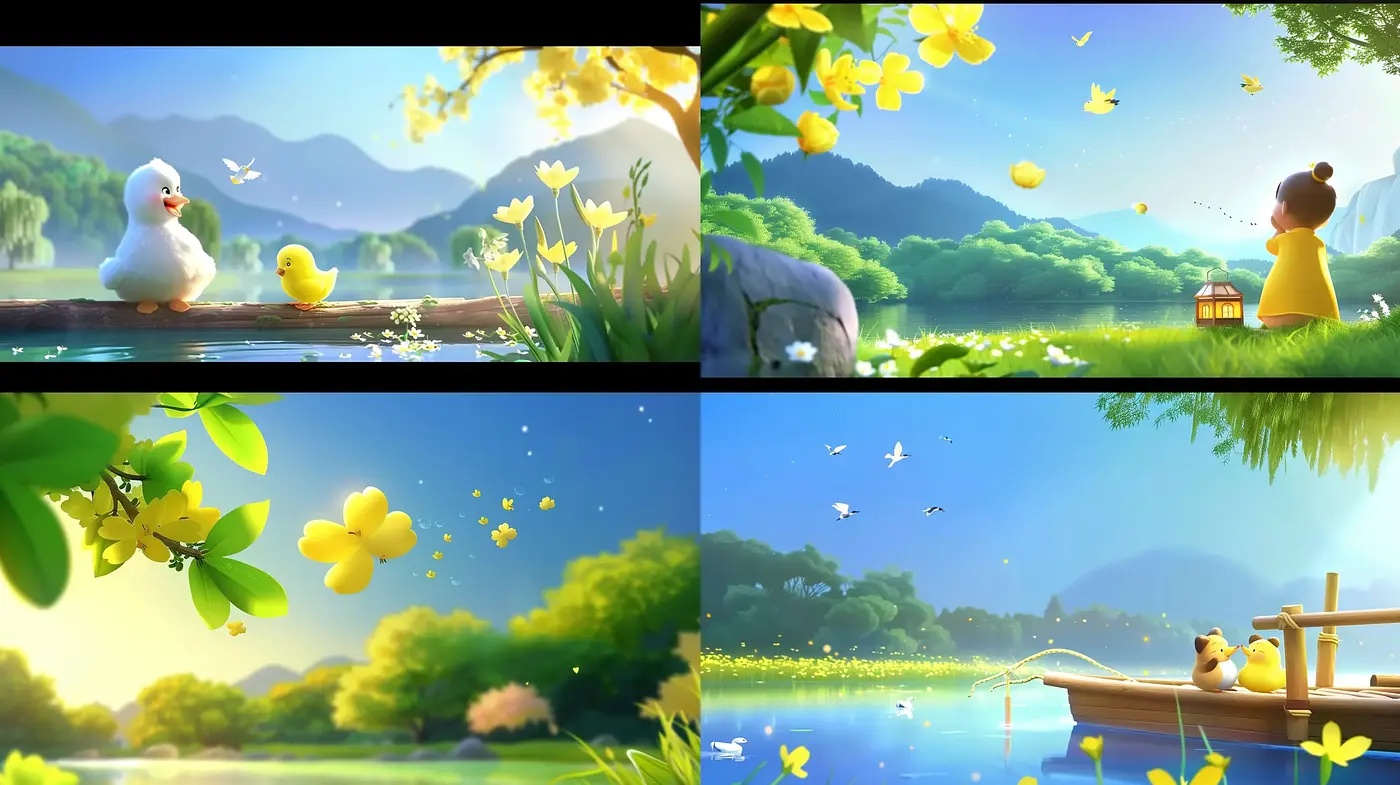 Enchanting Pastoral Vistas with Luminous Anime Overtones - Midjourney sref style