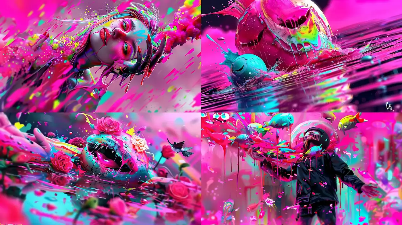 Vibrant and Surreal Artistic Expression with Distinctive Textures - Midjourney sref style