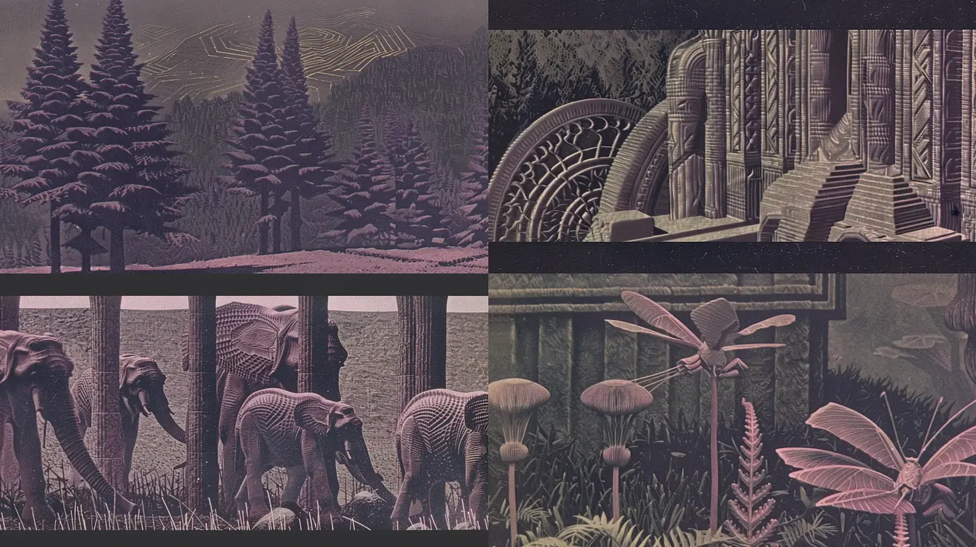 Ethereal Dreamscapes of Surreal Naturalism - Midjourney sref style