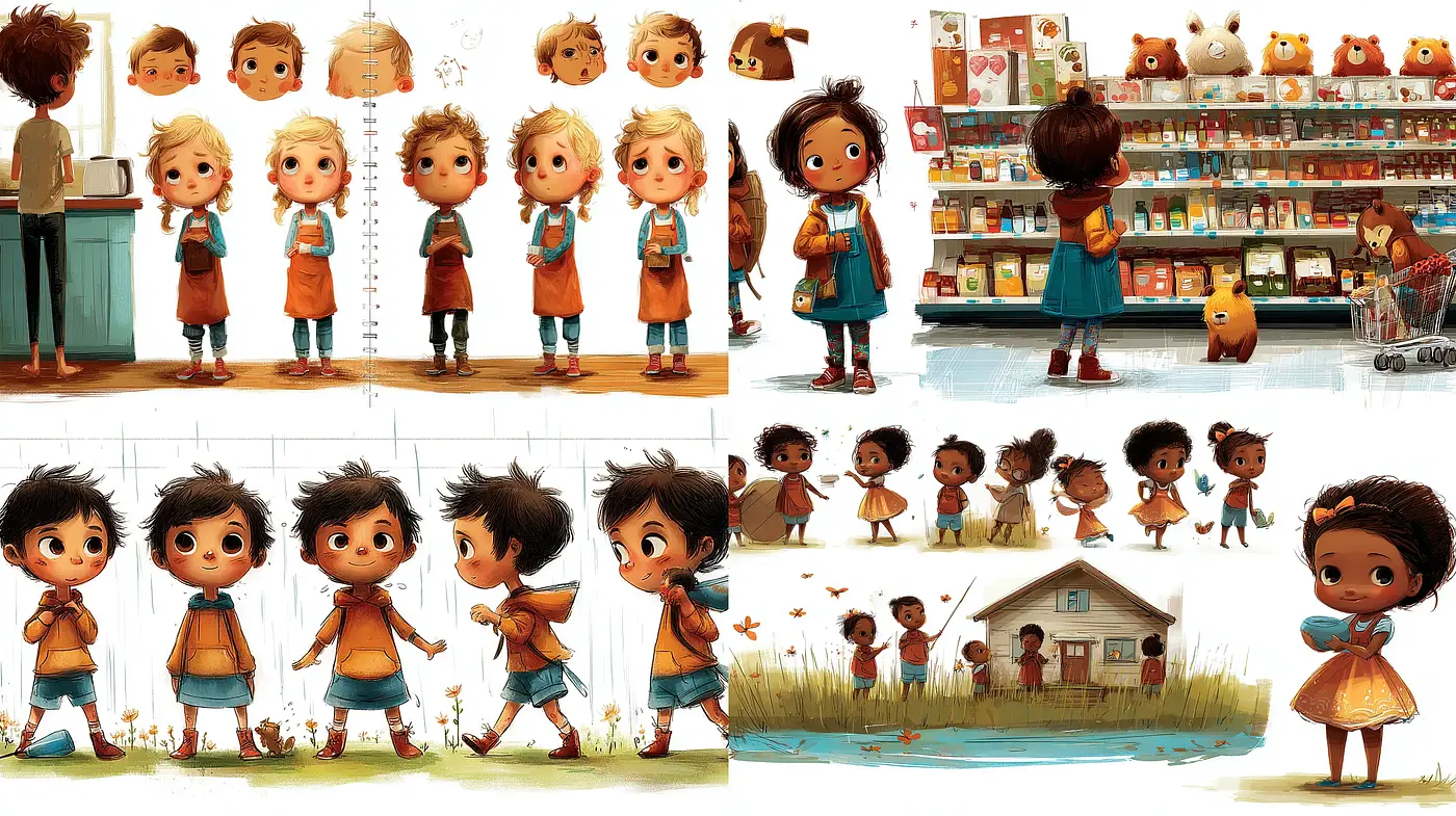 Charming and Whimsical Childlike Illustrations with a Playful Vibe - Midjourney sref style