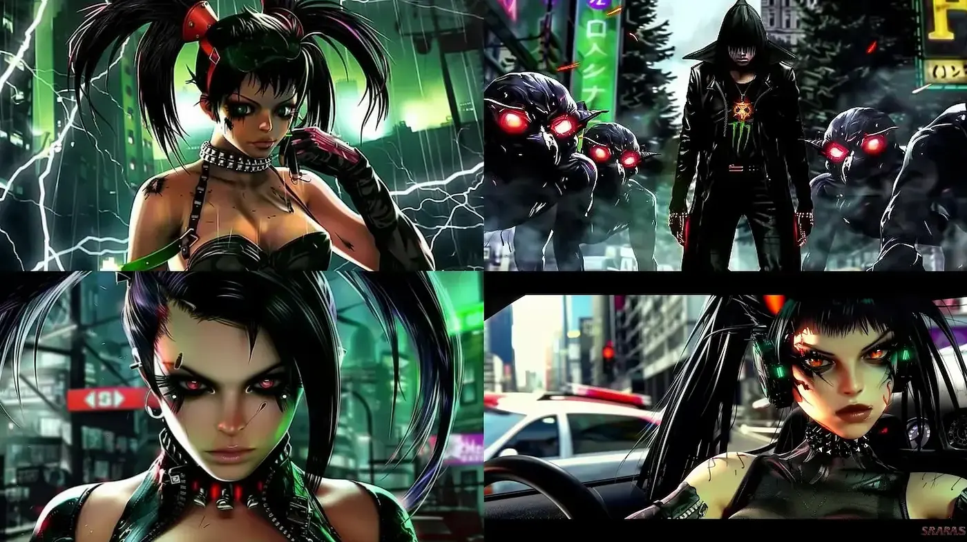 Futuristic Cyberpunk Art with a Dark, Edgy Aesthetic - Midjourney sref style
