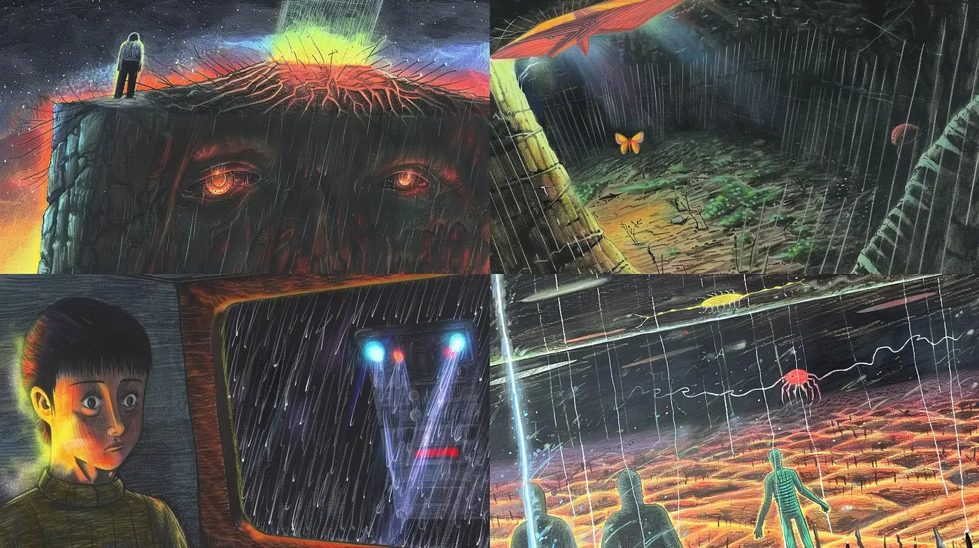 Ethereal Dreamscape Fusion with Surrealist Sci-Fi Overtones - Midjourney sref style