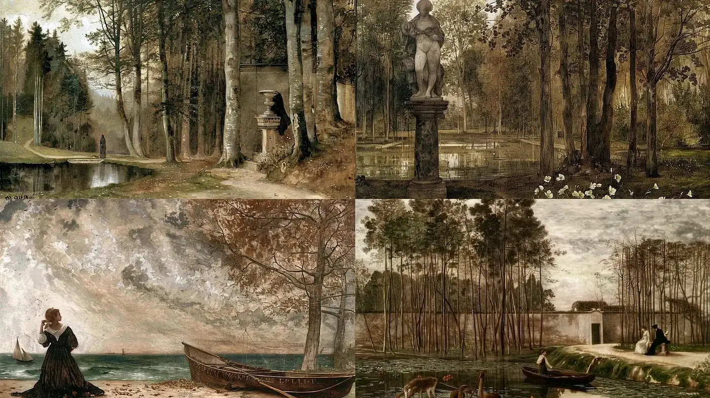 Serene Landscapes with a Timeless Quality - Midjourney sref style