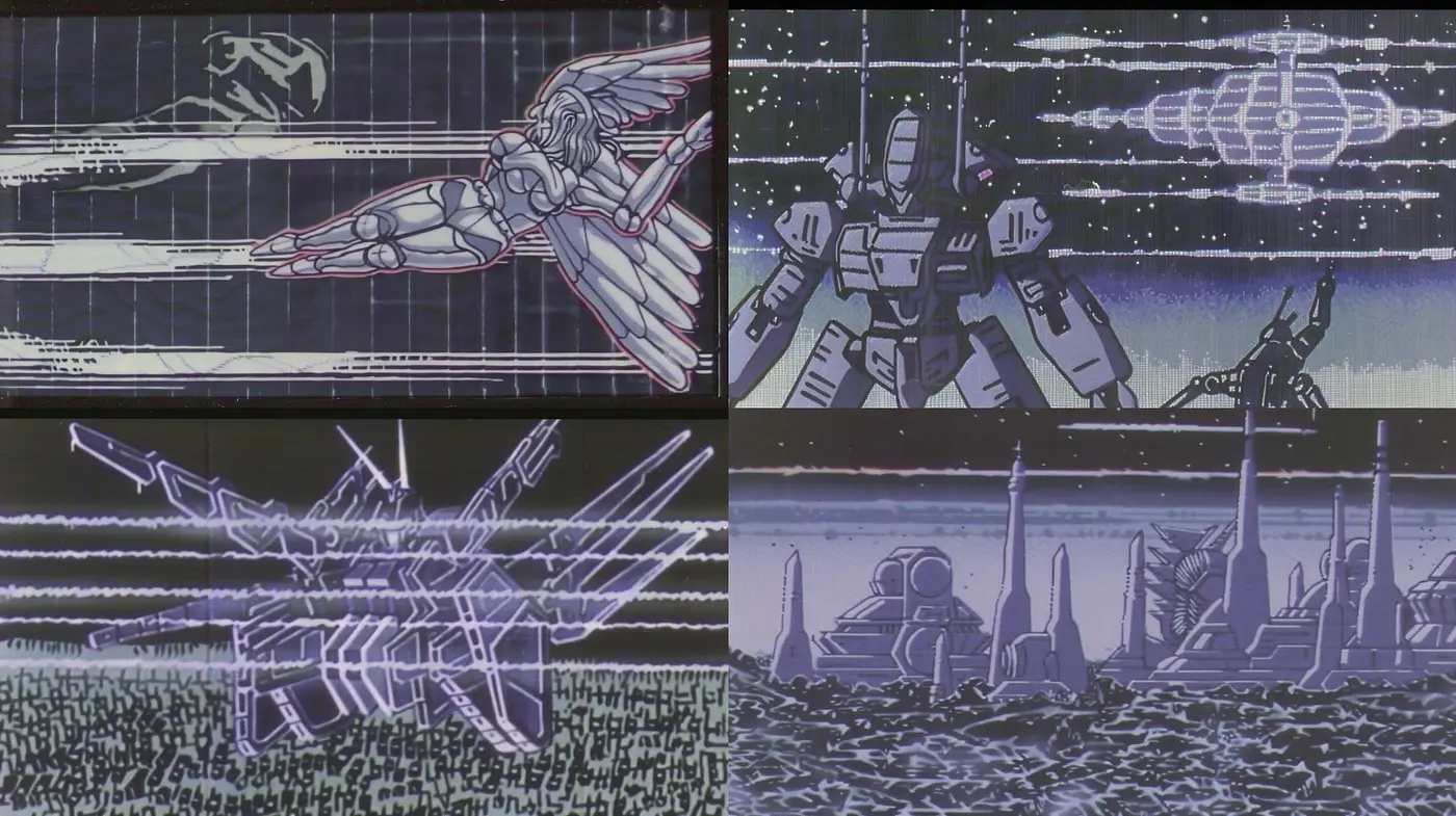 Retrofuturistic Visions in Pixelated Monochrome - Midjourney sref style