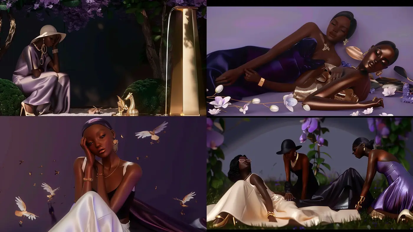 Ethereal Twilight Glow: A Digital Symphony of Purples and Earth Tones - Midjourney sref style