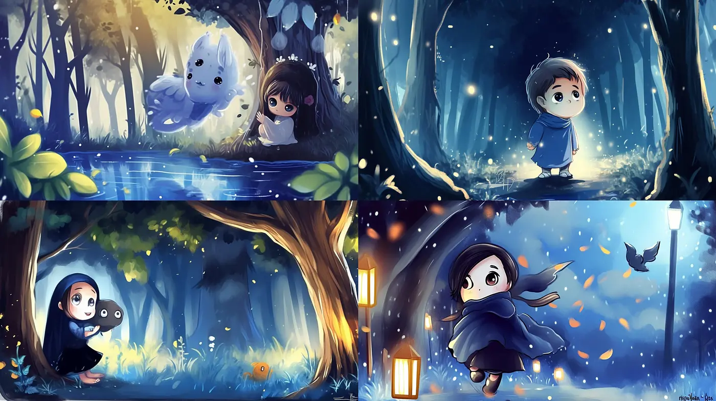 Whimsical Twilight Reverie: A Blend of Ethereal Anime and Storybook Charm - Midjourney sref style