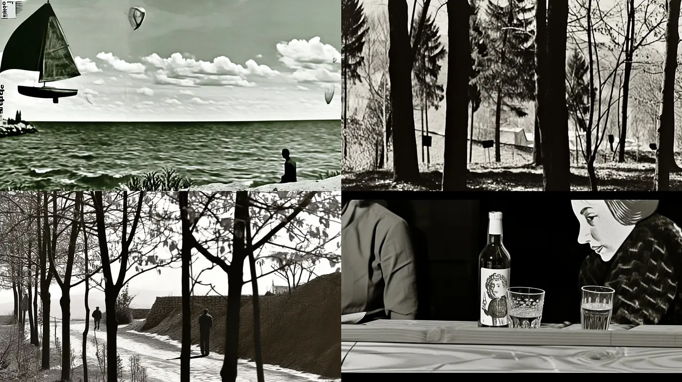 Monochromatic Echoes of Serenity and Contemplation - Midjourney sref style
