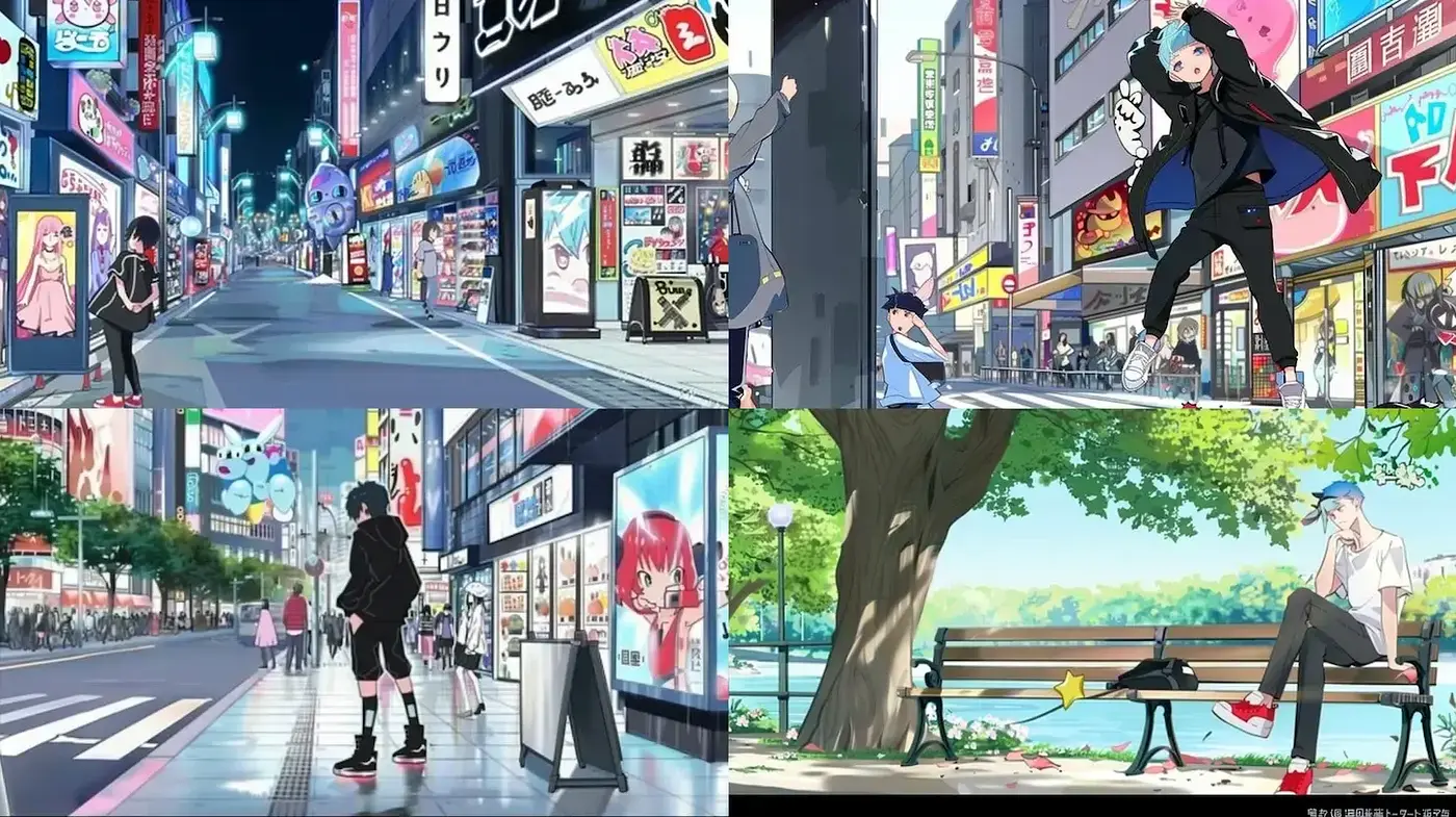 Dynamic Urban Aesthetic with a Youthful Anime Vibe - Midjourney sref style
