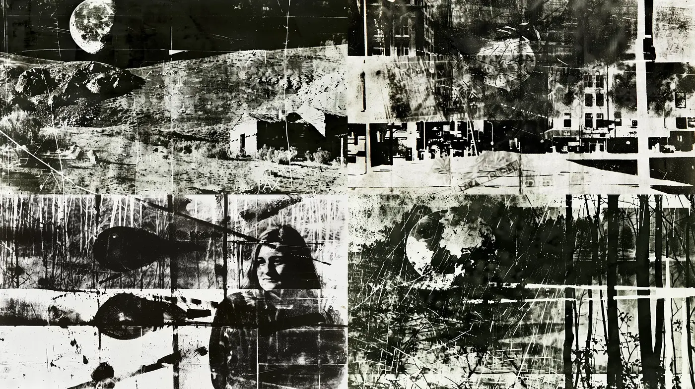 Monochromatic Echoes of Abstract Narratives - Midjourney sref style