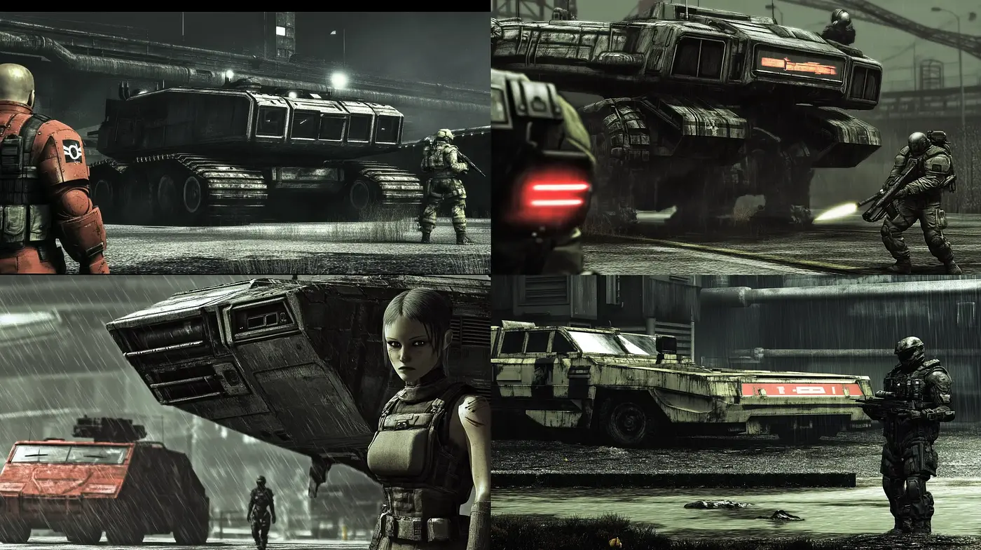 Gritty Dystopian Visions with a Cinematic Flair - Midjourney sref style