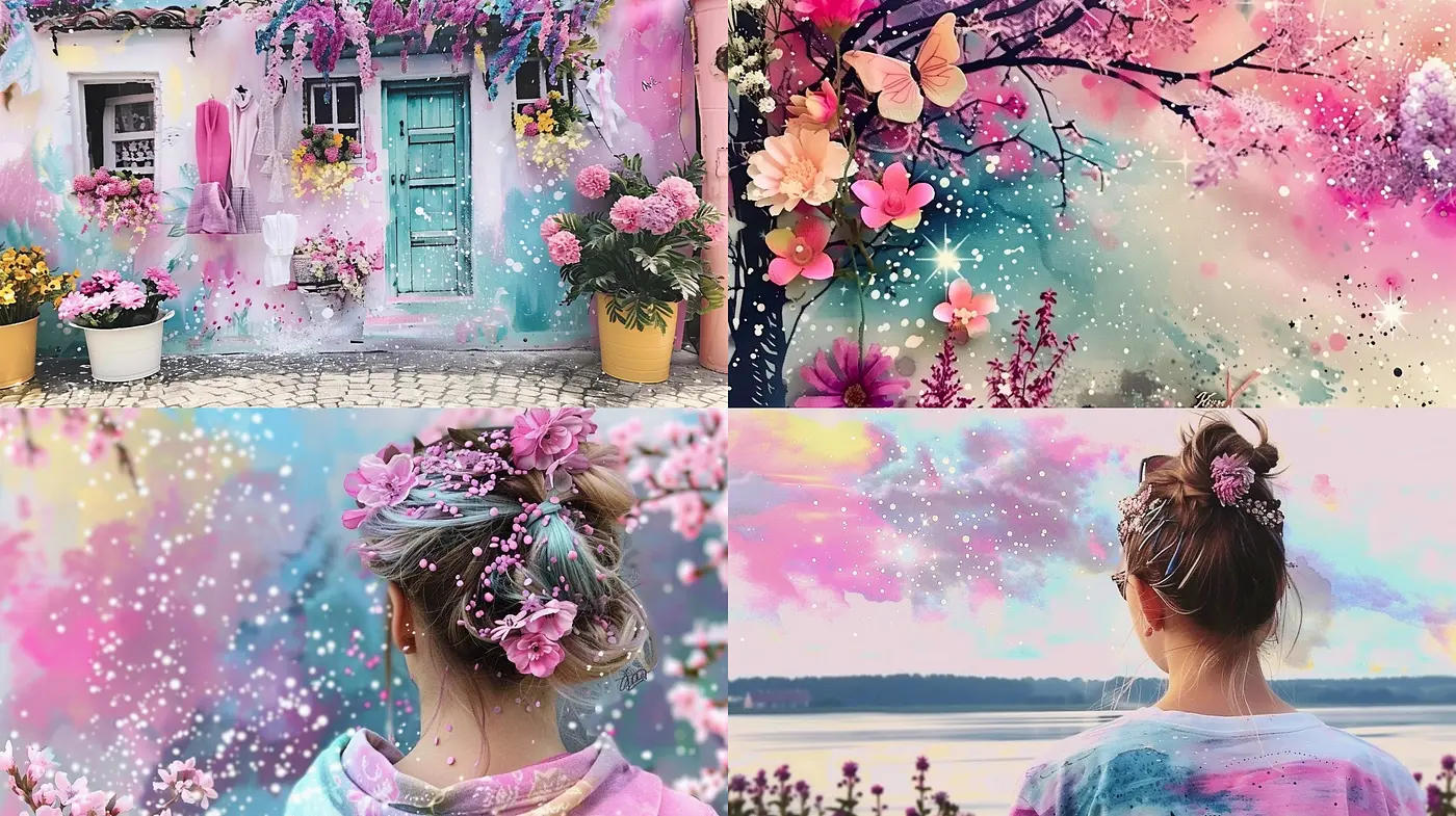 Dreamlike Pastel Visions of Surreal Tranquility - Midjourney sref style