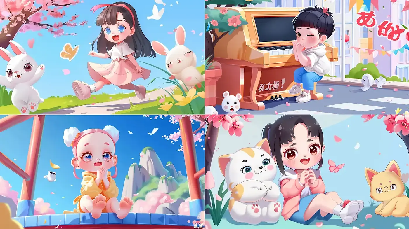 Playful and whimsical illustration with a vibrant touch - Midjourney sref style
