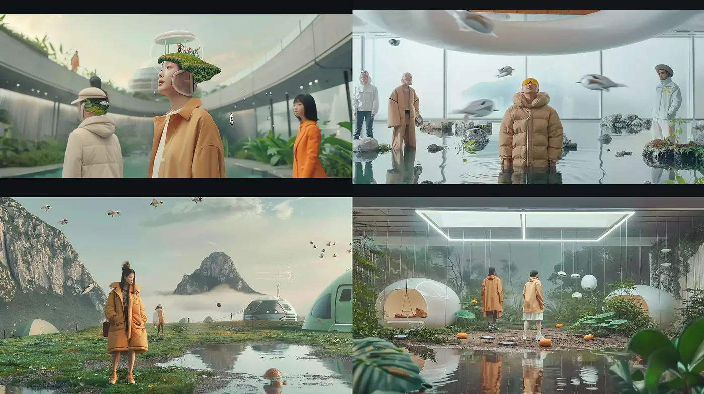 Futuristic Serenity: A Harmonious Convergence of Nature and Technology - Midjourney sref style