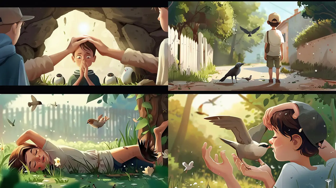 Serene Storybook Illustrations with a Soft Natural Palette - Midjourney sref style