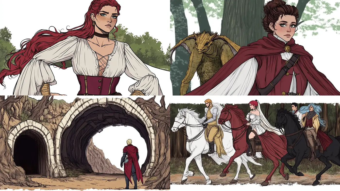 Enchanted Storybook Illustration: Reimagined Medieval Fantasy - Midjourney sref style