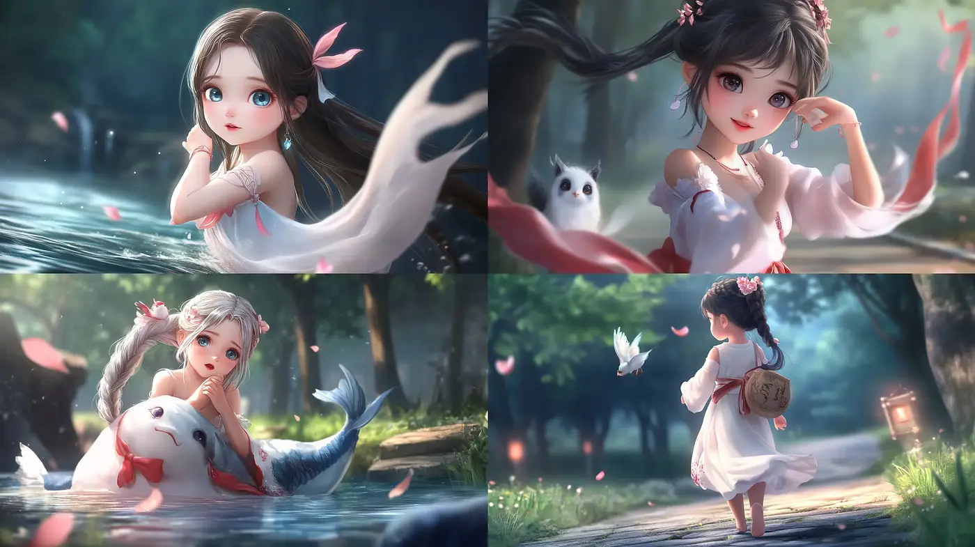 Enchanted Whimsy: A Fusion of Ethereal Light and Anime Grace - Midjourney sref style