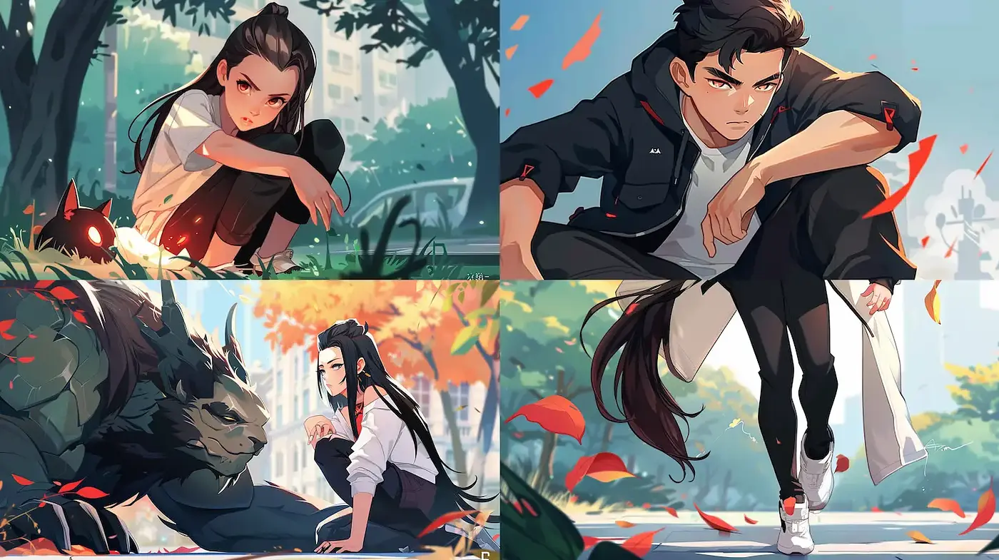 Dynamic and emotive digital illustrations blending realism and fantasy - Midjourney sref style