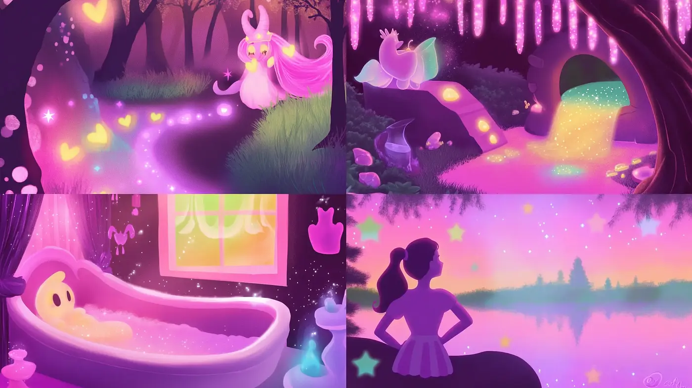 Enchanted Twilight Dreamscapes with a Whimsical Anime Essence - Midjourney sref style