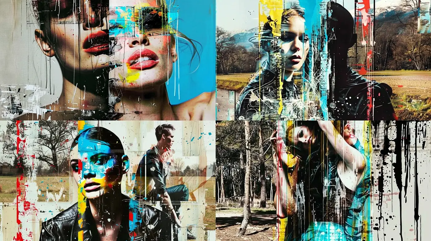Dystopian Fusion of Fragmentation and Photorealism - Midjourney sref style