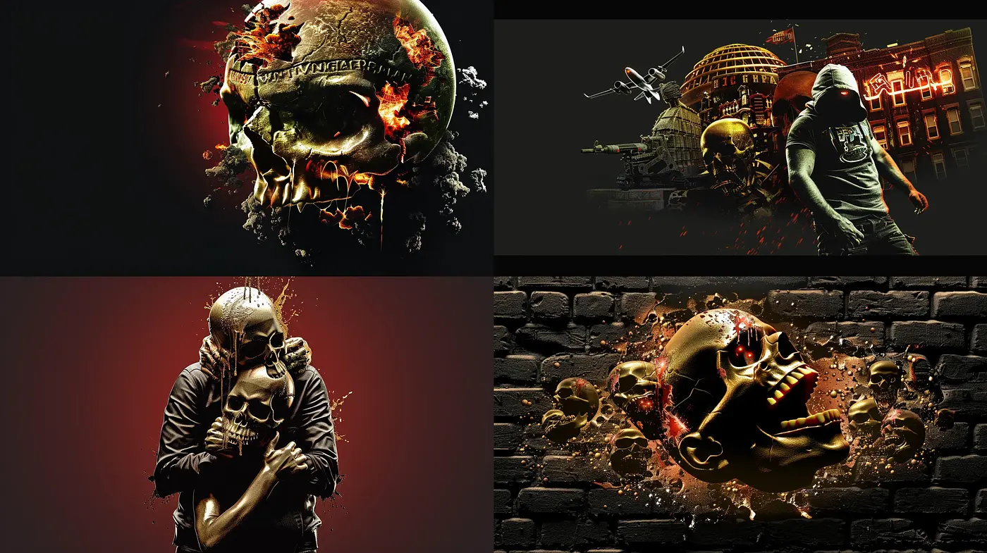 Noir-Infused Surreal Collage with Photorealistic Elements - Midjourney sref style