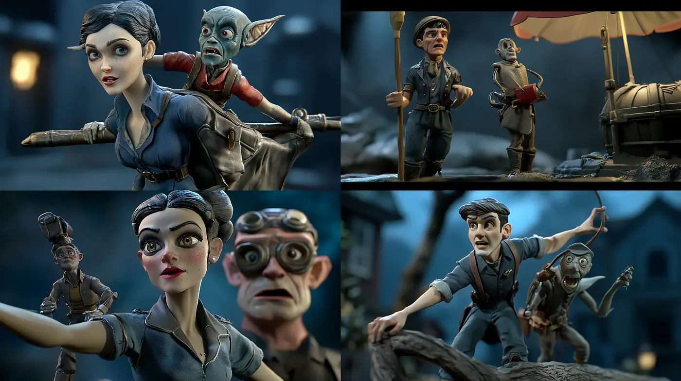 Enigmatic Tales of Stylized Stop-Motion Adventure - Midjourney sref style