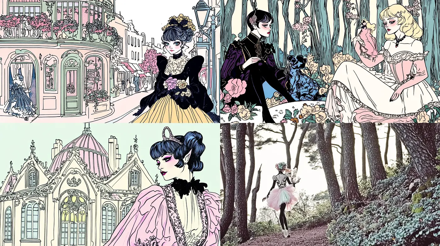 Ethereal Elegance in Pastel Storybook Illustration - Midjourney sref style