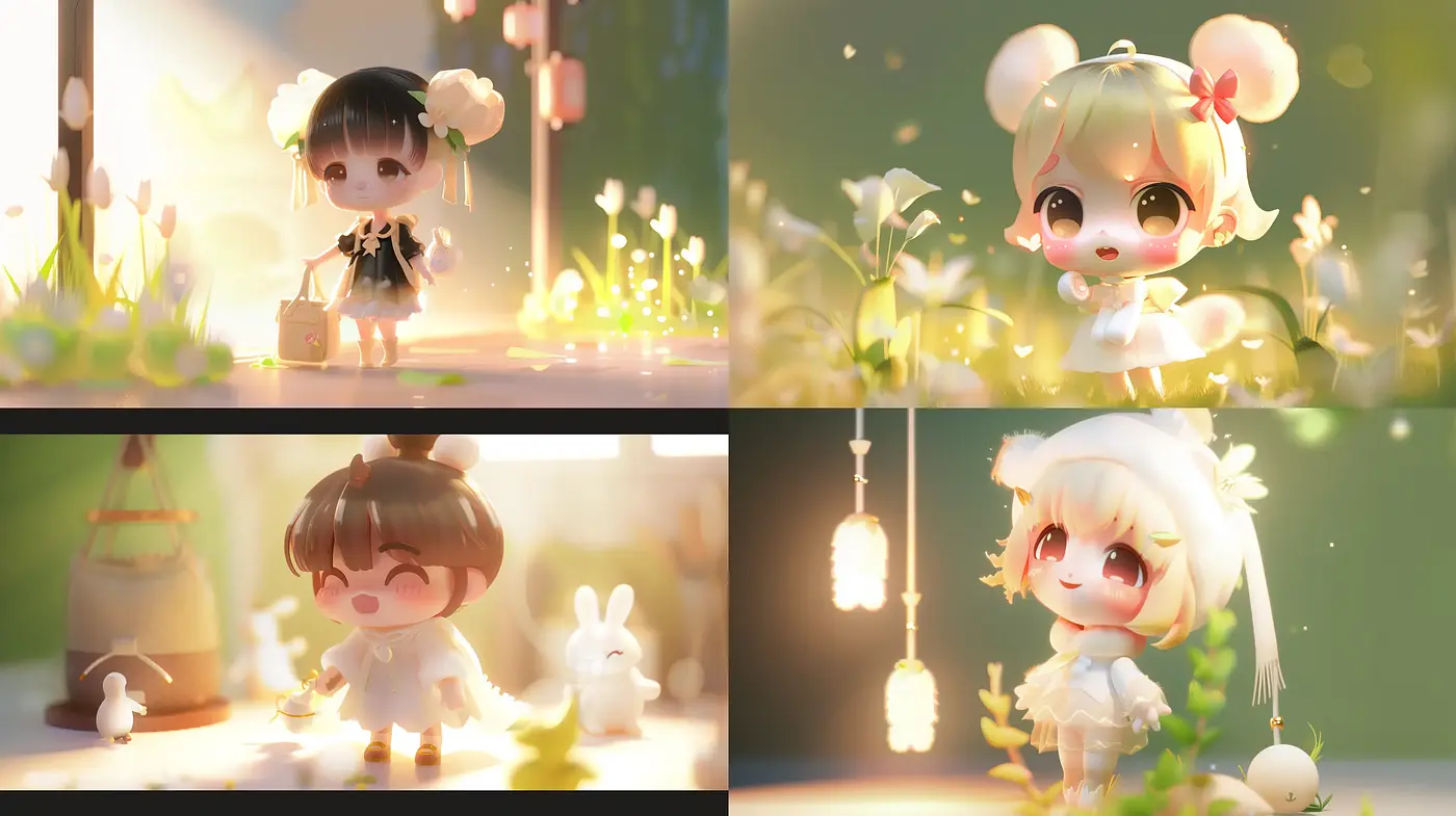 Luminous Whimsy: A Serene Blend of Chiaroscuro and Anime-like Illustration - Midjourney sref style