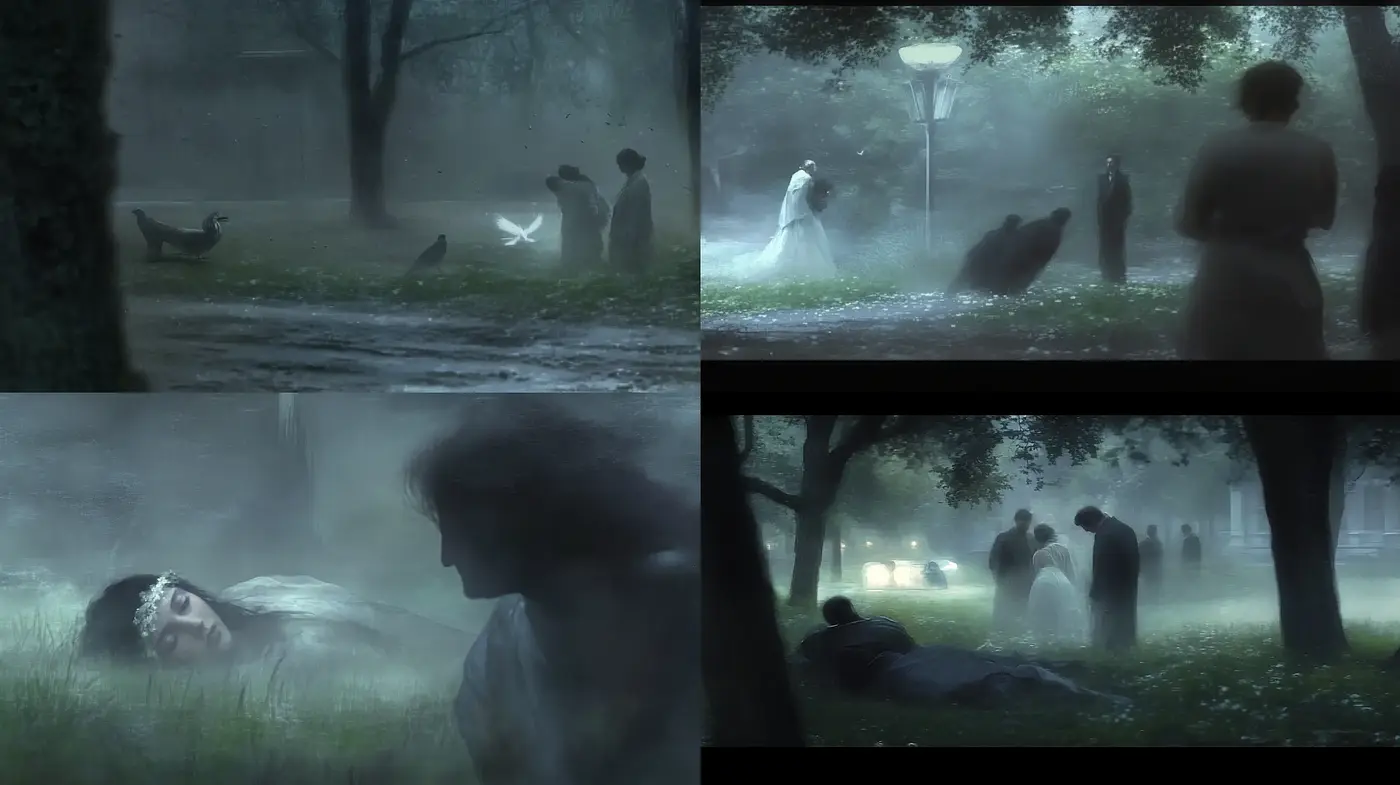 Ethereal Mist and Monochromatic Whispers: A Homage to the Intangible Veil between Worlds - Midjourney sref style